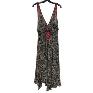Cacique Womens Night Gown Dress Sleepwear Lingerie Leopard Sheer Brown 18/20 DY
